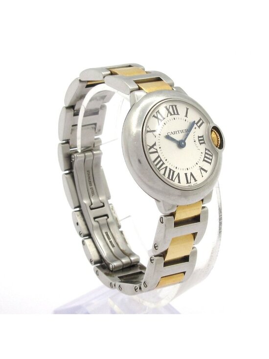 Cartier Watch Baron Blue SM SS 18k Yellow Gold Silver main image 13